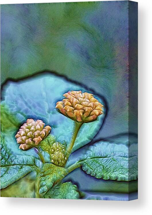 Leaf Canvas Print featuring the photograph Emerald Stamped Floret by Bill and Linda Tiepelman