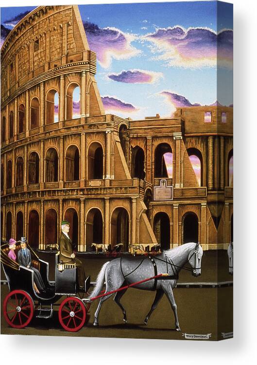  Canvas Print featuring the painting Evening In Rome by Tracy Dennison