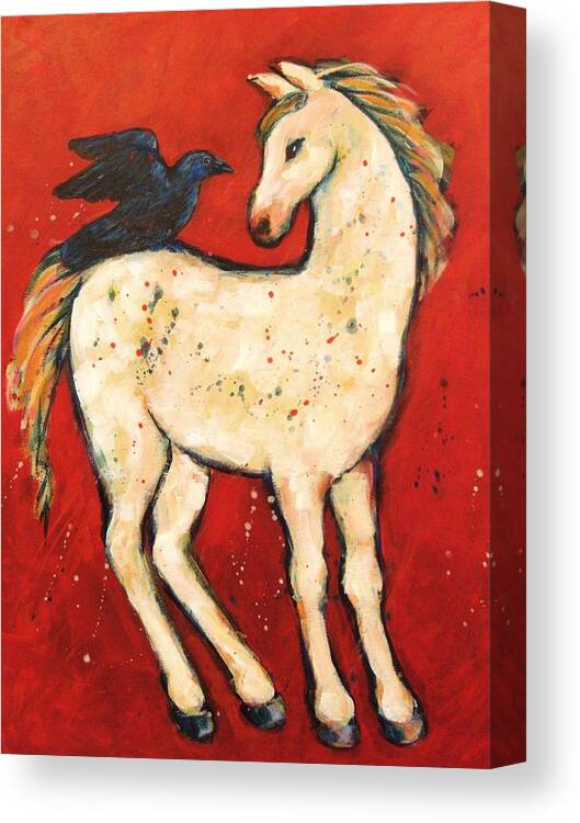 Horse Canvas Print featuring the painting Eye to Eye by Carol Suzanne Niebuhr