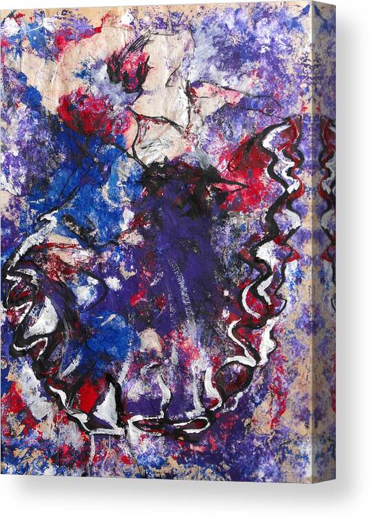 Flamenco Canvas Print featuring the painting Flamenco Dancer 6 by Koro Arandia