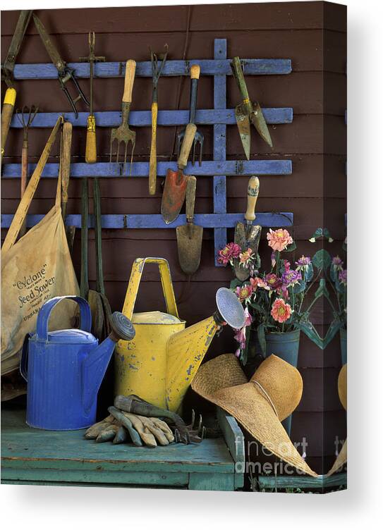 Antique Canvas Print featuring the photograph Gardening Tools - FM000055 #1 by Daniel Dempster