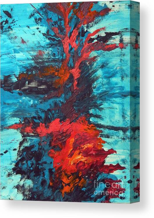  Abstract Painting Canvas Print featuring the painting Gut Feeling by Everette McMahan jr