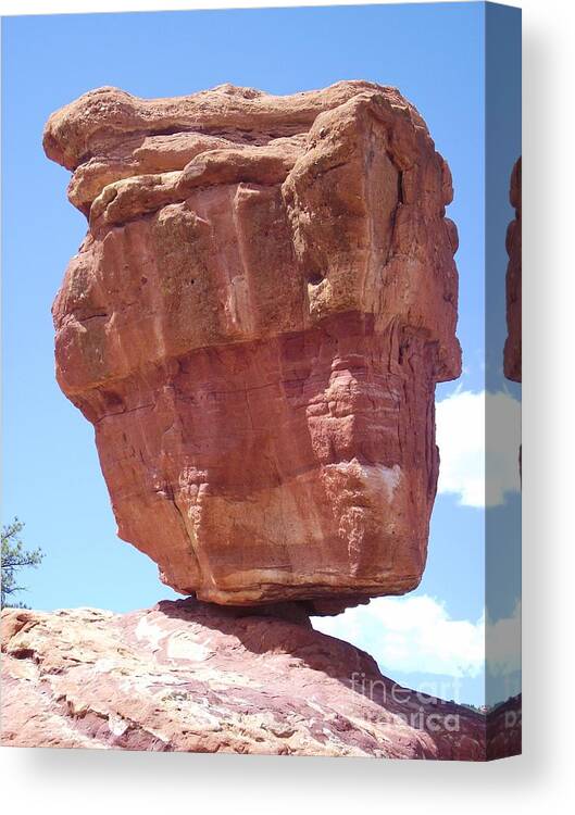 Garden Of The Gods Rock Formation Canvas Print featuring the photograph How Is This Possible? by Michelle Welles