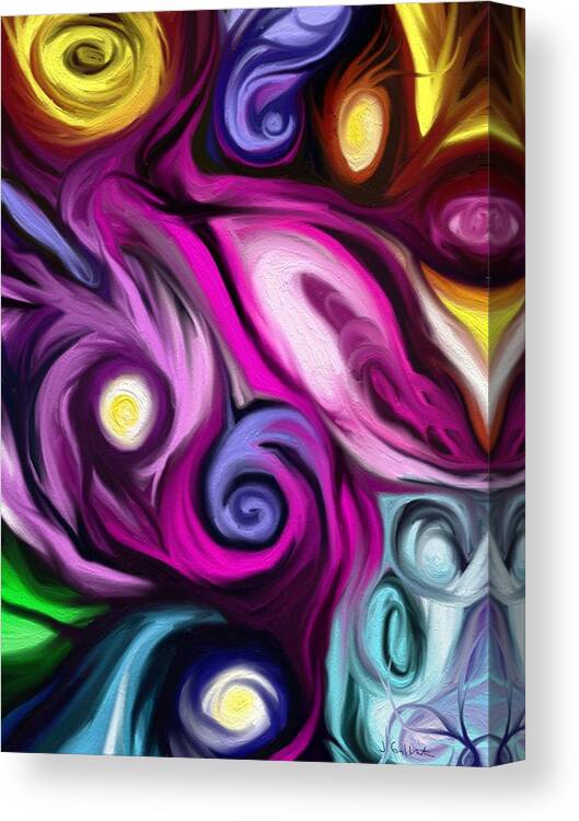 Abstract Canvas Print featuring the digital art Intrigue by Jennifer Galbraith