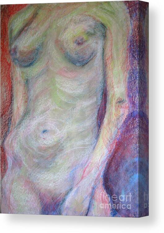 Figure Canvas Print featuring the pastel Kinetic by Rory Siegel