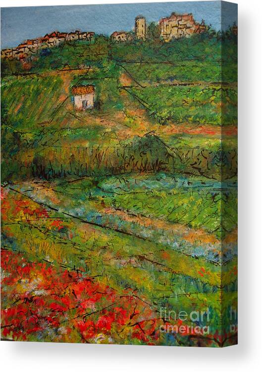 France Canvas Print featuring the painting Languedoc Memories 2 by Jackie Sherwood