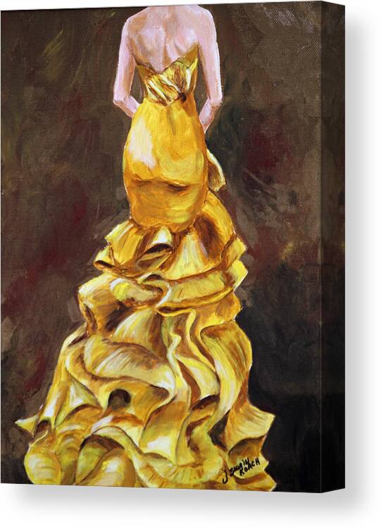 Dress Canvas Print featuring the painting Lemon Twist by Jennifer Koach