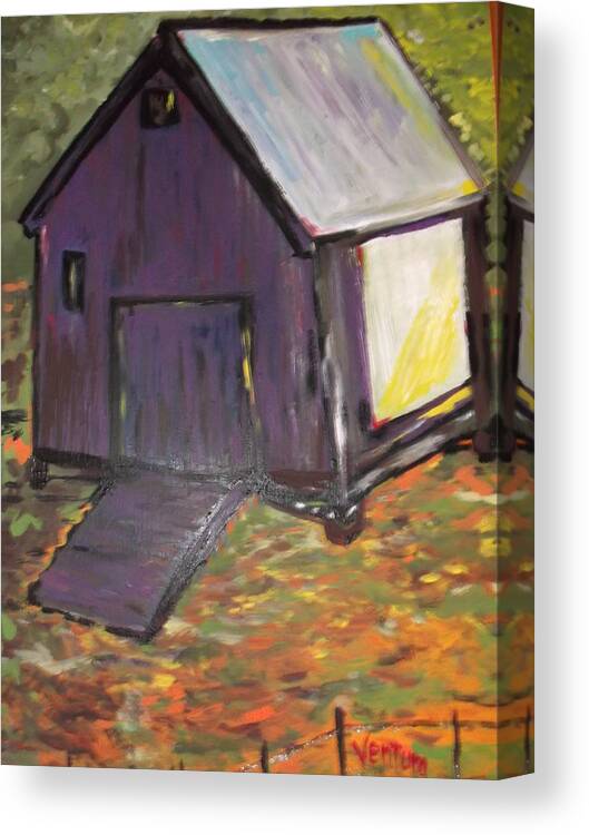 Purple Canvas Print featuring the painting Light Cast Shadows by Clare Ventura