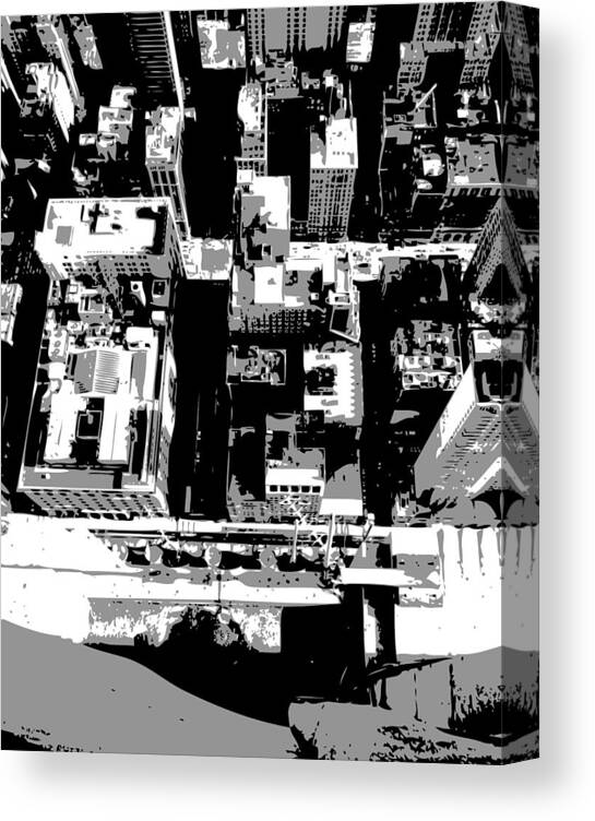 Empire State Building Canvas Print featuring the photograph Looking Down BW3 by Scott Kelley
