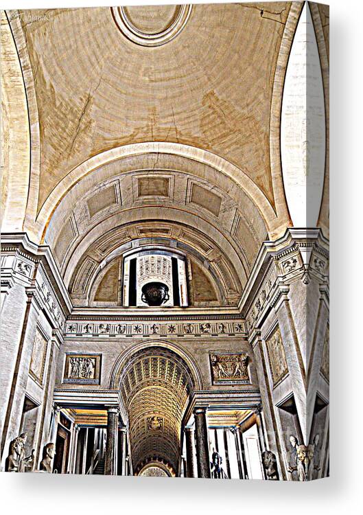 Architecture Canvas Print featuring the photograph Looking Up. Vatican. Brown by Tatyana Searcy