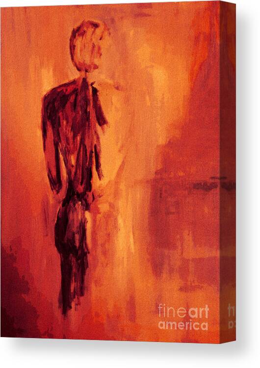 Nude Canvas Print featuring the painting Male Nude 4 by Julie Lueders 