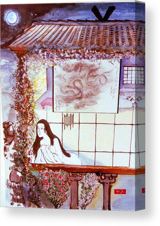 Japan Canvas Print featuring the painting Midnight Rendezvous by Scott Cumming