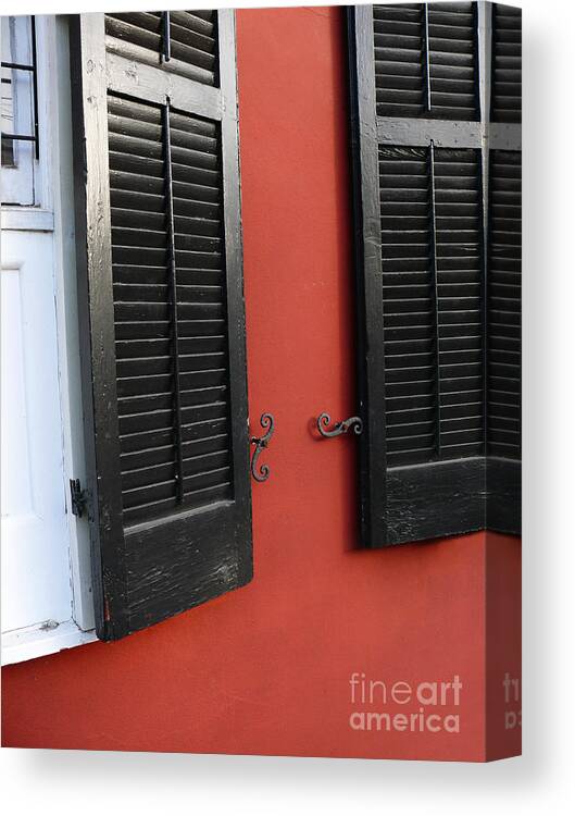 New Orleans Canvas Print featuring the photograph New Orleans Shutters by Jeanne Woods