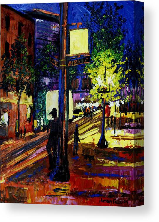Night Moves Framed Prints Canvas Print featuring the painting Night Moves by Anthony Falbo