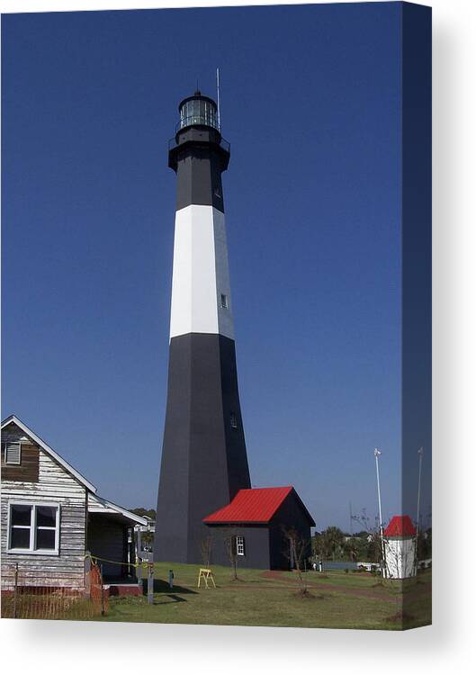 Tybee Island Canvas Print featuring the photograph One Strip Lighthouse by Ralph Jones