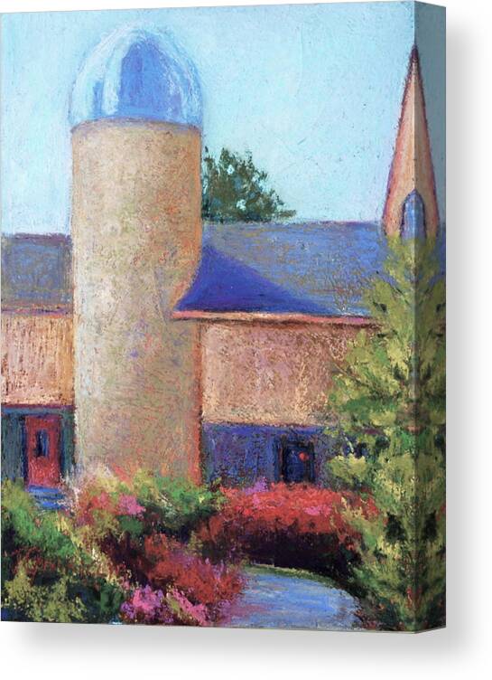 Silo Canvas Print featuring the pastel Path to the SILO by Joyce Guariglia