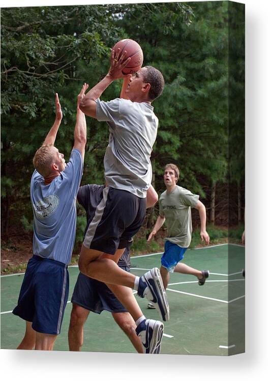 President Obama Plays Basketball Canvas / Canvas Art by Everett Fine Art America