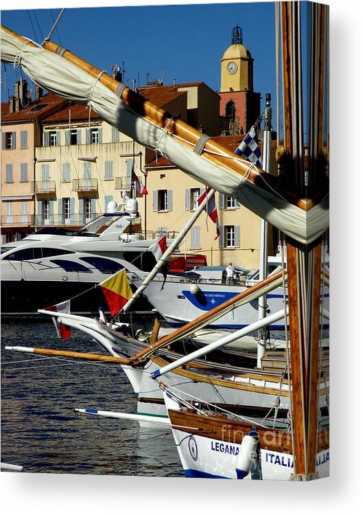 Boats Canvas Print featuring the photograph Saint Tropez Harbor by Lainie Wrightson