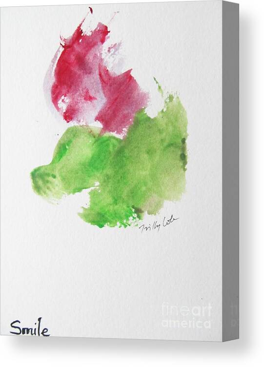 Watercolor Painting Canvas Print featuring the painting Smile by Trilby Cole