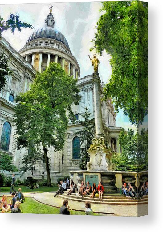 Art Canvas Print featuring the photograph St Paul is giving his blessing by Steve Taylor
