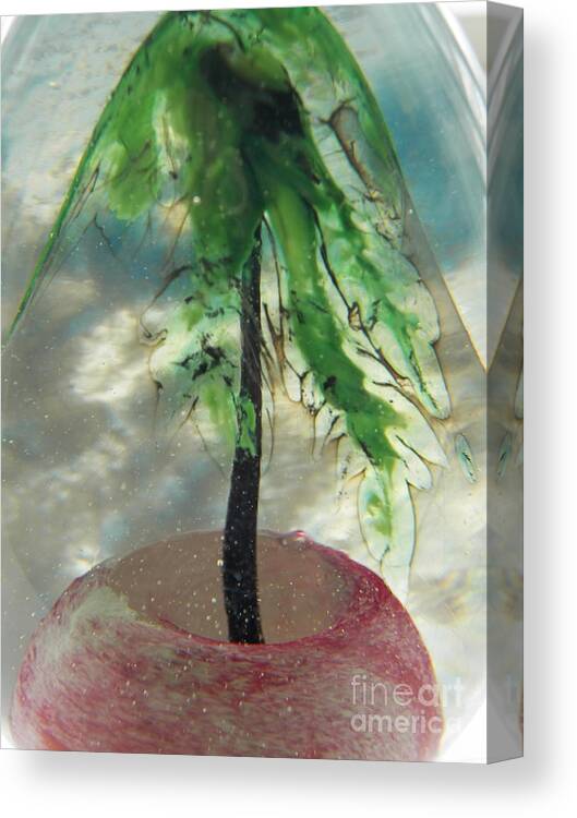 Blown Glass Canvas Print featuring the photograph Summer in Blown Glass Tree in Pink Sand by Judy Via-Wolff