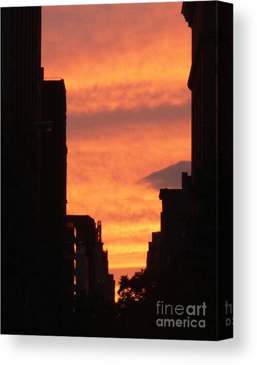 New York City Sunset Canvas Print featuring the photograph Sunset in NYC by Elizabeth Fontaine-Barr