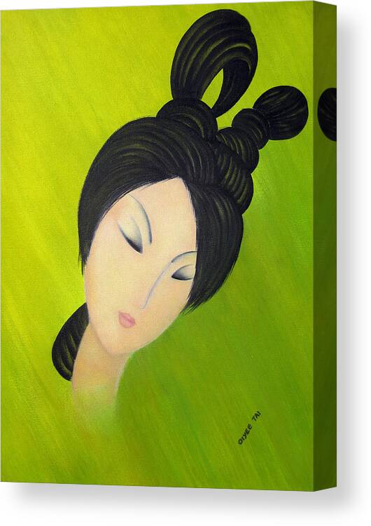 Chinese Canvas Print featuring the painting Thank You My Love by Oiyee At Oystudio