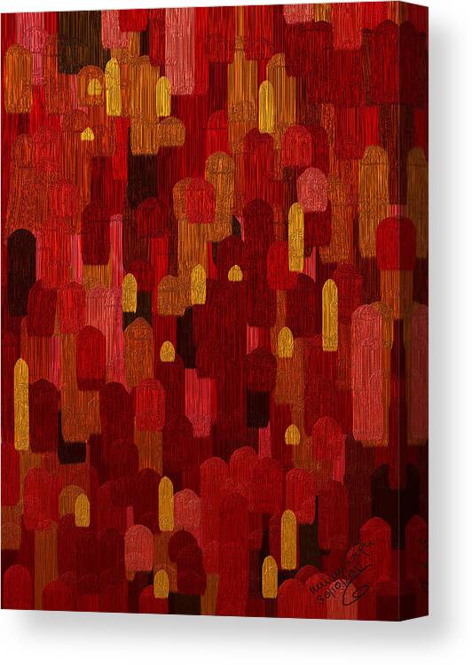 Red Canvas Print featuring the digital art The Element of Fire by Mimulux Patricia No