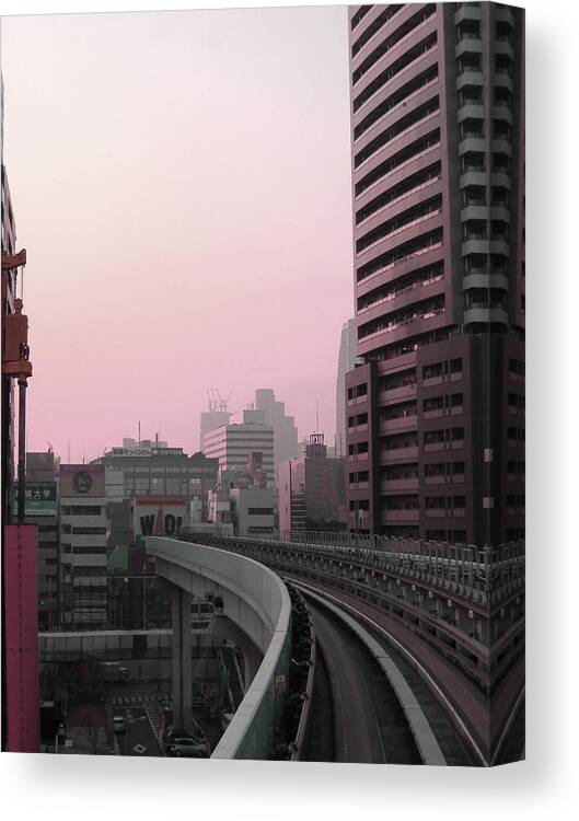 Tokyo Canvas Print featuring the photograph Tokyo Train Ride 6 by Naxart Studio