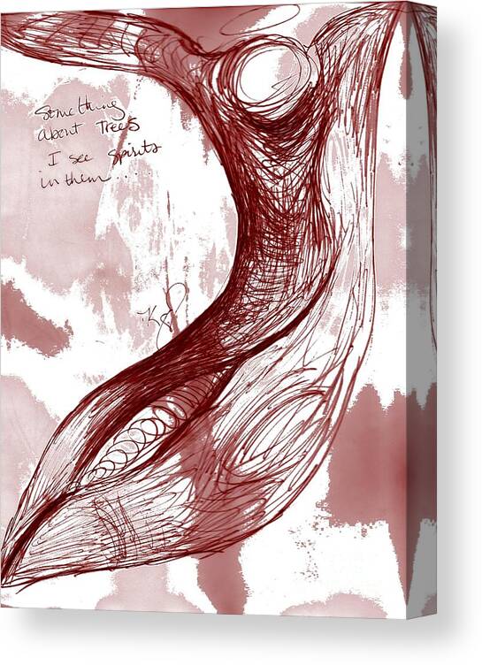 Tree Figure Drawing Canvas Print featuring the drawing Tree Spirit 1 by Carol Rashawnna Williams