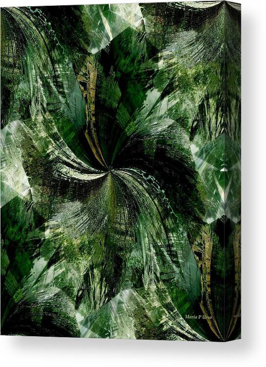 Tropical Canvas Print featuring the digital art Tropical Rain Forest by Maria Urso