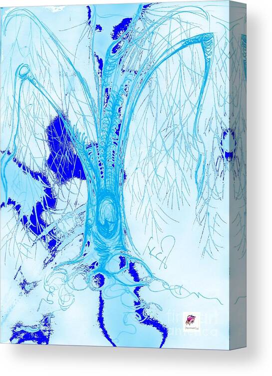 Tree Canvas Print featuring the drawing Winter Greenlake Tree 2 by Carol Rashawnna Williams