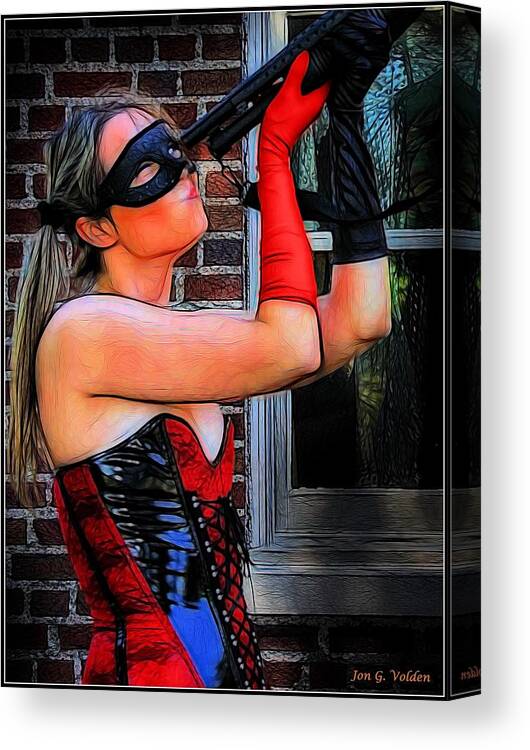 Harlequin Canvas Print featuring the photograph A Harlequin Moment #1 by Jon Volden