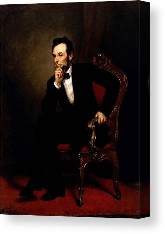 Abraham Canvas Print featuring the painting Abraham Lincoln #12 by George Peter Alexander Healy