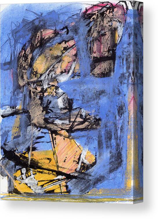 Painting Canvas Print featuring the pastel abstract Figure in Landscape #1 by JC Armbruster