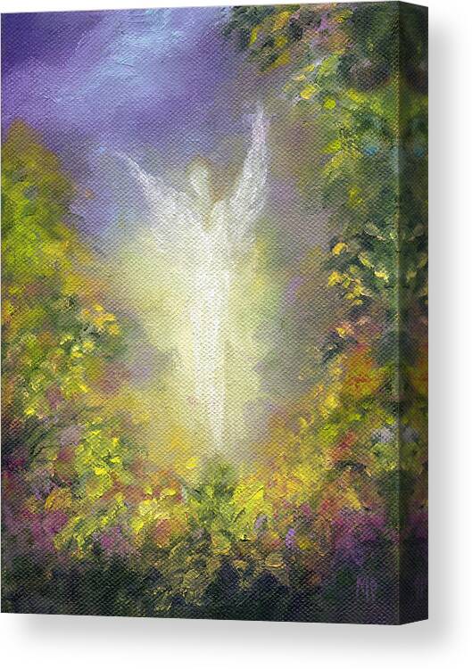 Angel Canvas Print featuring the painting Blessing Angel #1 by Marina Petro