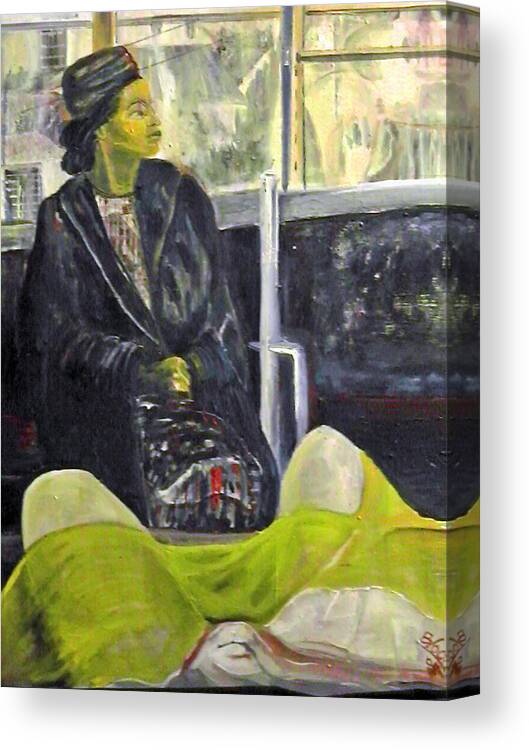 Woman Canvas Print featuring the painting Defiance by Peggy Blood