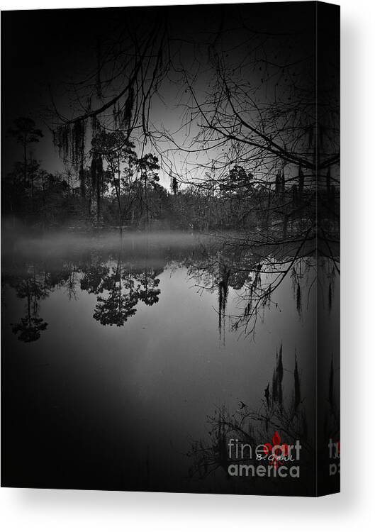 Nature Canvas Print featuring the photograph Early Morning Fog on the Water by Barbara Hebert