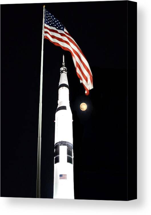 Saturn V Canvas Print featuring the photograph From Here to There #1 by Jeannee Gannuch