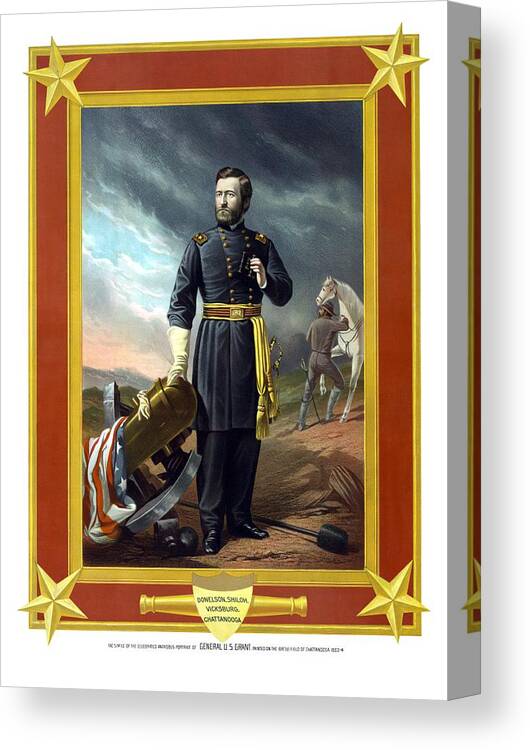 Civil War Canvas Print featuring the painting General US Grant #1 by War Is Hell Store