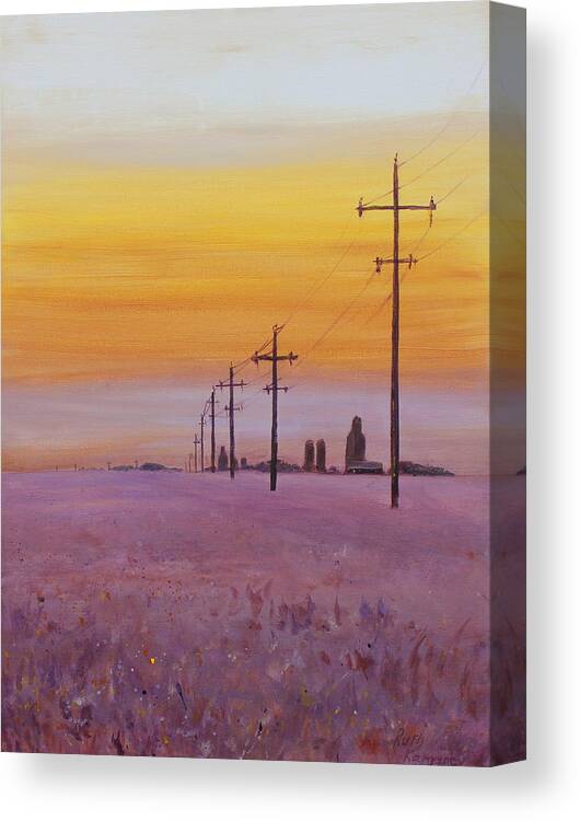 Prairie Canvas Print featuring the painting Glow by Ruth Kamenev