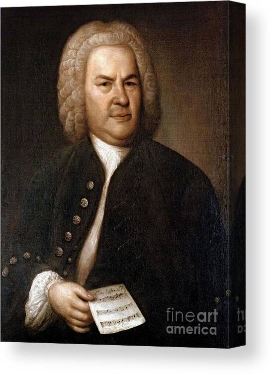 Art Canvas Print featuring the photograph Johann Sebastian Bach, German Baroque by Photo Researchers