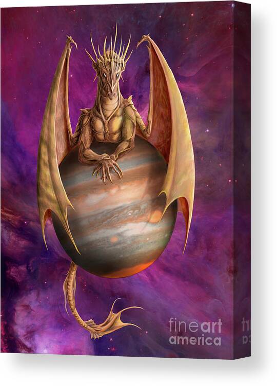 Dragon Canvas Print featuring the digital art Jupiter Dragon #1 by MGL Meiklejohn Graphics Licensing