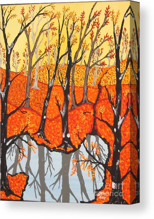Trees Canvas Print featuring the painting November Morning #1 by Jeffrey Koss