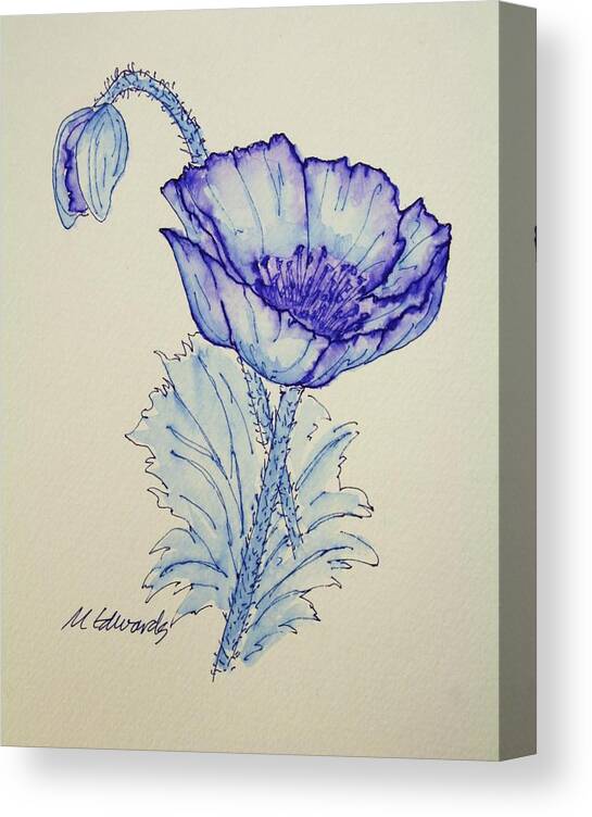 Poppy Canvas Print featuring the drawing Oh Poppy by Marna Edwards Flavell