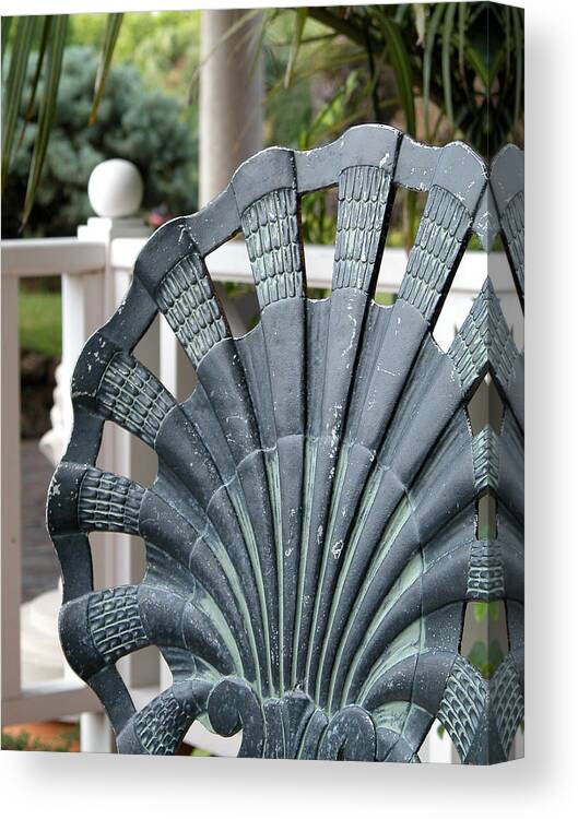 Chair Canvas Print featuring the photograph Patio Chair - Bermuda by Frank Mari