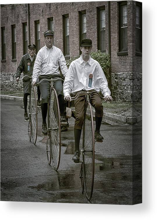Massachusetts Canvas Print featuring the photograph Penny Farthing Bikes #1 by Rick Mosher