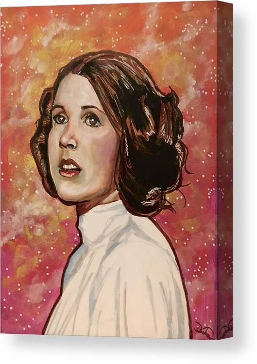 Princess Leia Canvas Print featuring the painting Princess Leia Organa by Joel Tesch