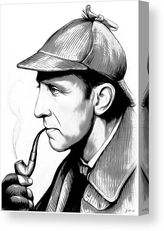 Sherlock Holmes Canvas Print featuring the digital art Sherlock Holmes #1 by Greg Joens