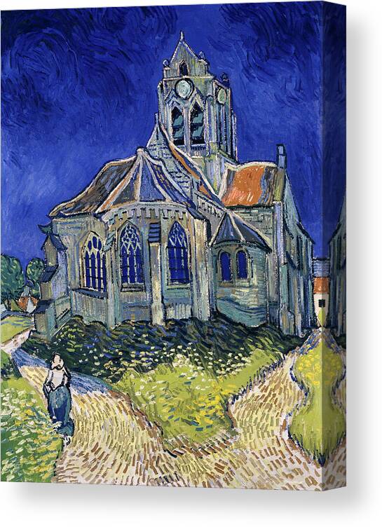 The Church Canvas Print featuring the painting The Church in Auvers-sur-Oise, View from the Chevet #1 by Vincent van Gogh